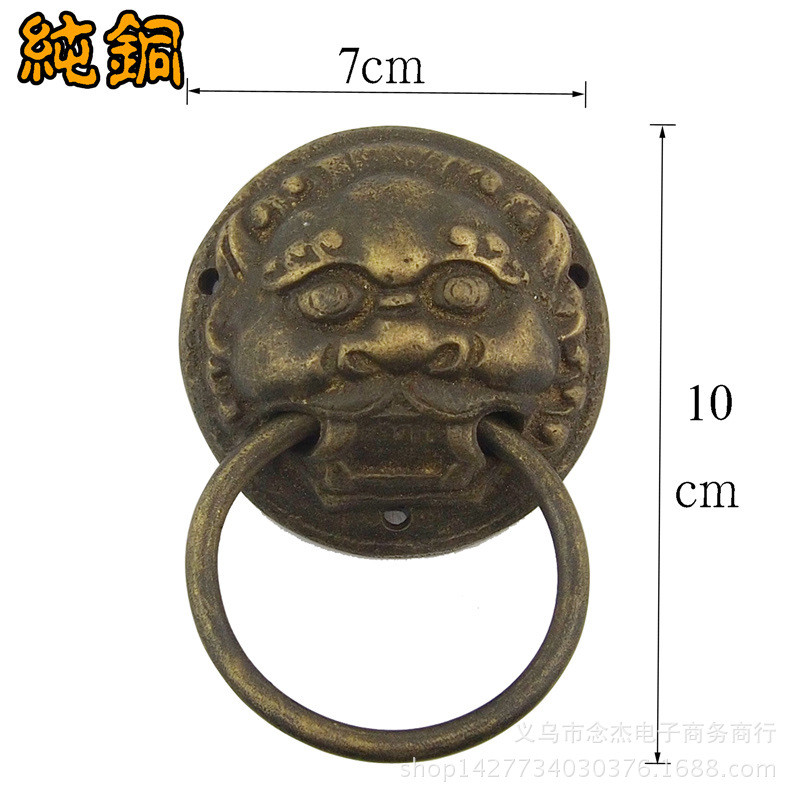 复古纯铜大门建筑狮子头拉手别墅门拉手仿古拉手青古铜