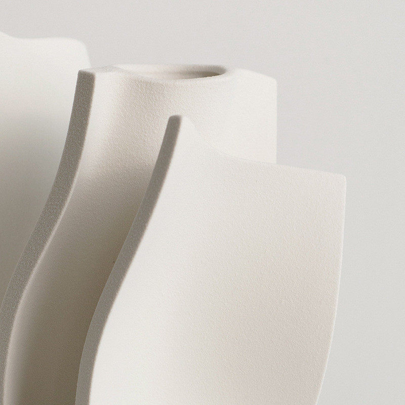 热销简约现代陶瓷花瓶家居样板间售楼处白色三条插花片器玄关饰品,特色手工艺,青花瓷,淘宝优惠券,粉丝福利购,淘宝优惠卷