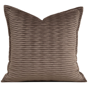 现代简约绒布酒店褶打民宿床上抱枕靠垫软装样板间客厅沙发抱枕批