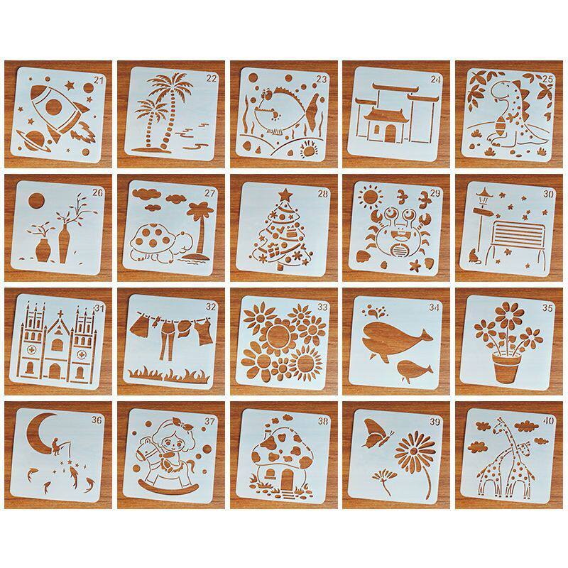 批发儿童尺画模板绘画工具相册花边镂空手账小学生手抄报画画