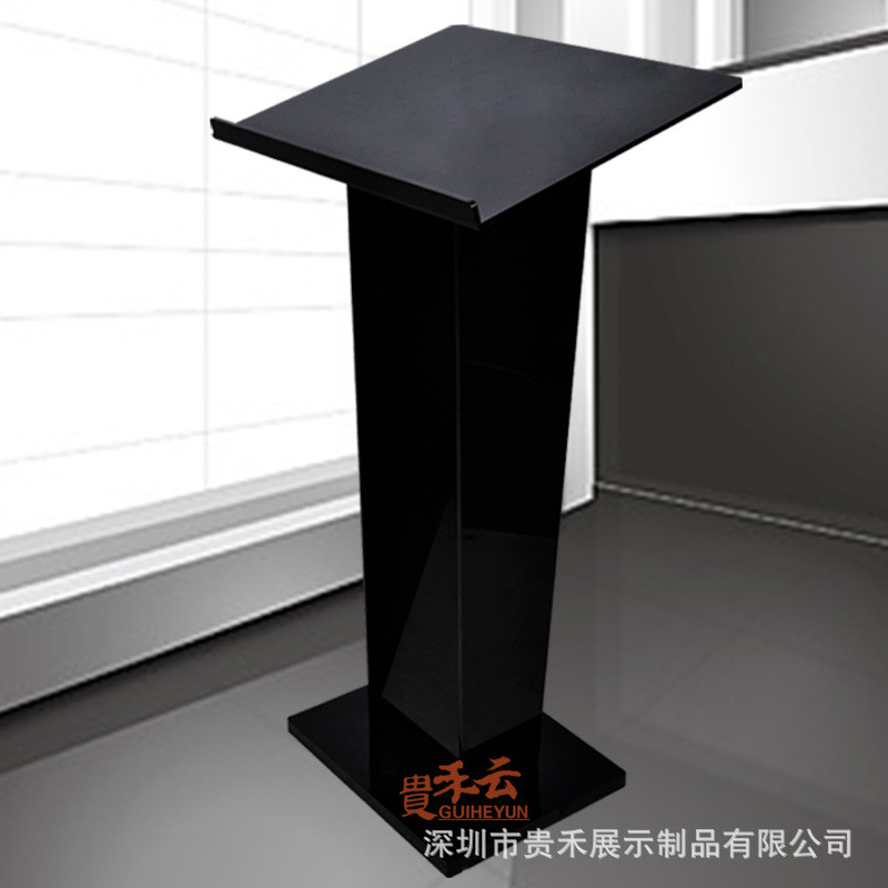 亚克力轻便演讲台简约售楼部接待台透明讲台会议室主持台白色讲桌