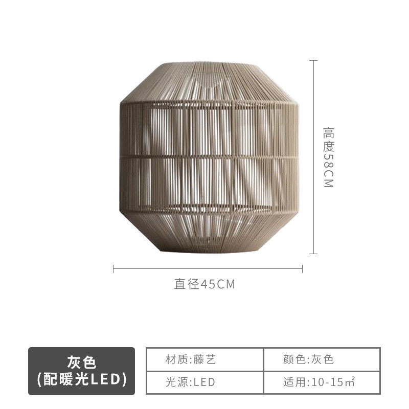 新客厅日式花园落地灯创意个性民宿古典手工艺编制装饰诧寂风灯