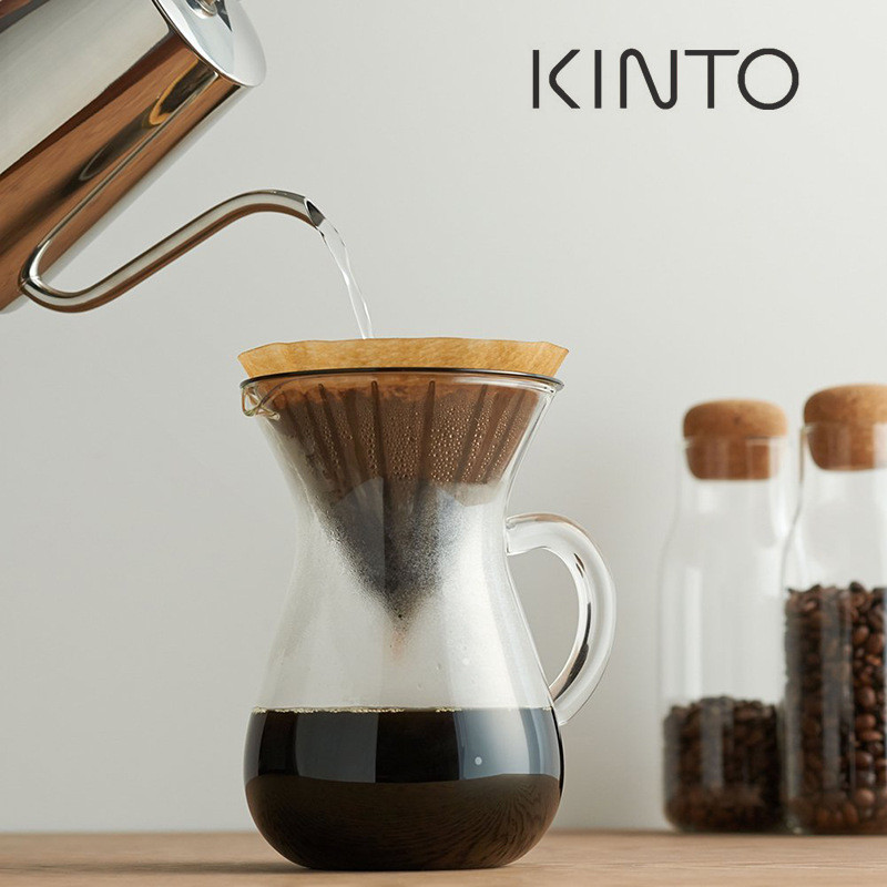 日本KINTO SCS 耐热玻璃手冲咖啡壶 树脂滤杯一体壶套装300/600ml