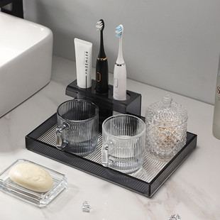 漱口杯家用玻璃刷牙套装 杯子轻奢情侣牙杯洗漱杯牙刷置物架