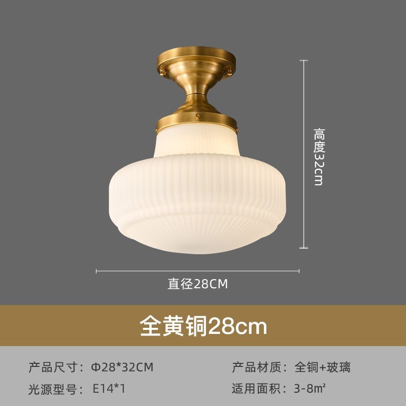 全铜美式复古风别墅过道灯现代轻奢欧式客厅入户玄关阳台走廊灯具