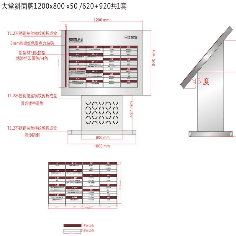 楼层批发304不锈钢腐蚀厂家导引牌金属烤漆指示牌消防楼层分布图