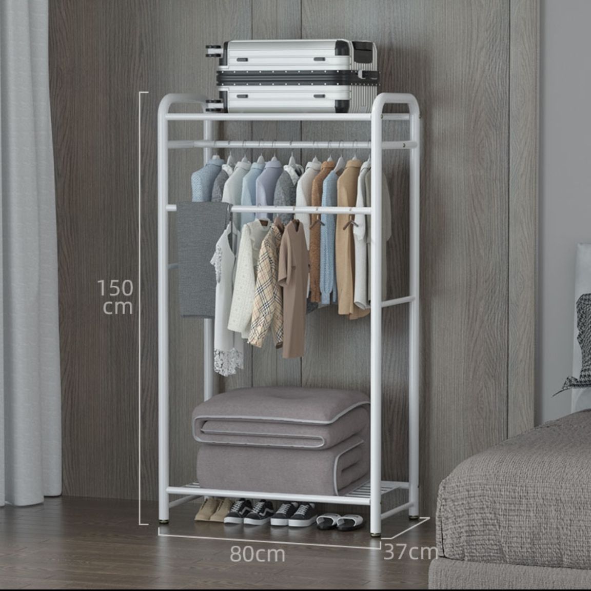 晾衣架落地宿舍家用挂衣架折叠杆简易凉衣室内收纳置物晒衣服架子