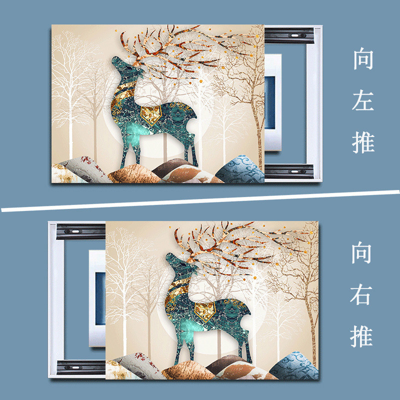 6s钢化玻璃电表箱装饰画可盒弱电箱网线推拉电源总开关盒遮挡画超图片