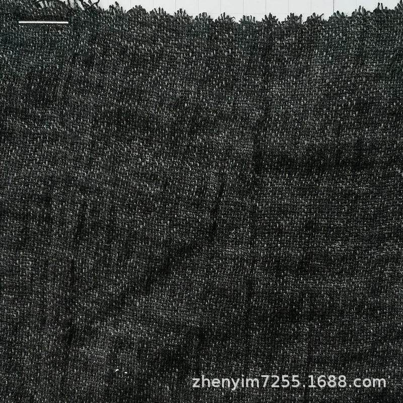 m-494现货亚麻色织洗克平纹绉布服装面料125cm165水