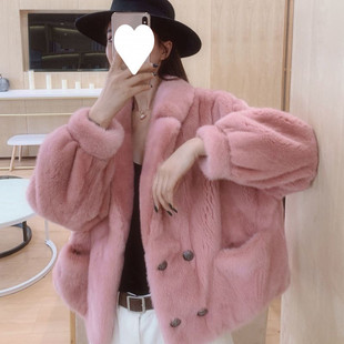 水貂真貂皮外套小个子女整貂上档次女洋气外穿 冬季 2024新款 时尚