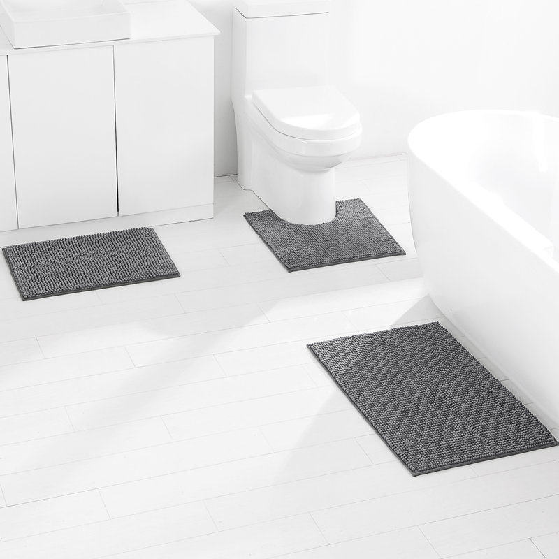 新款卫生间雪尼尔地垫三件套浴室强纯色短毛绒吸水雪尼尔地毯,居家布艺,地毯,淘宝优惠券,粉丝福利购,淘宝优惠卷