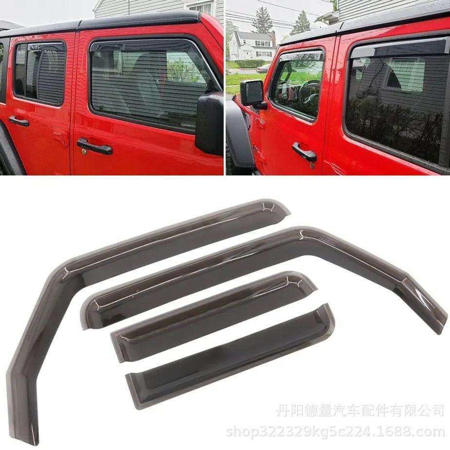 跨境汽车雨挡适用于18-24吉普牧马人雨眉晴雨挡JL牧马人晴雨挡