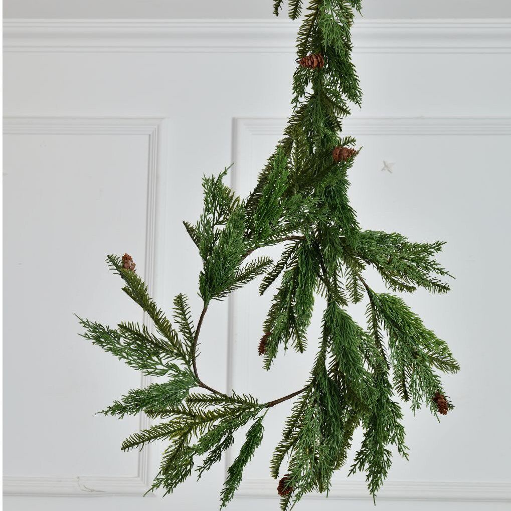 圣诞圣诞装饰藤条福克松松花环藤条圣诞松针壁挂装饰圣诞树柏