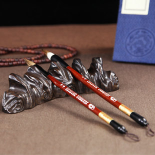 黑檀木笔架山形毛笔搁 实木笔架山笔山架子毛笔托架书法文房用品