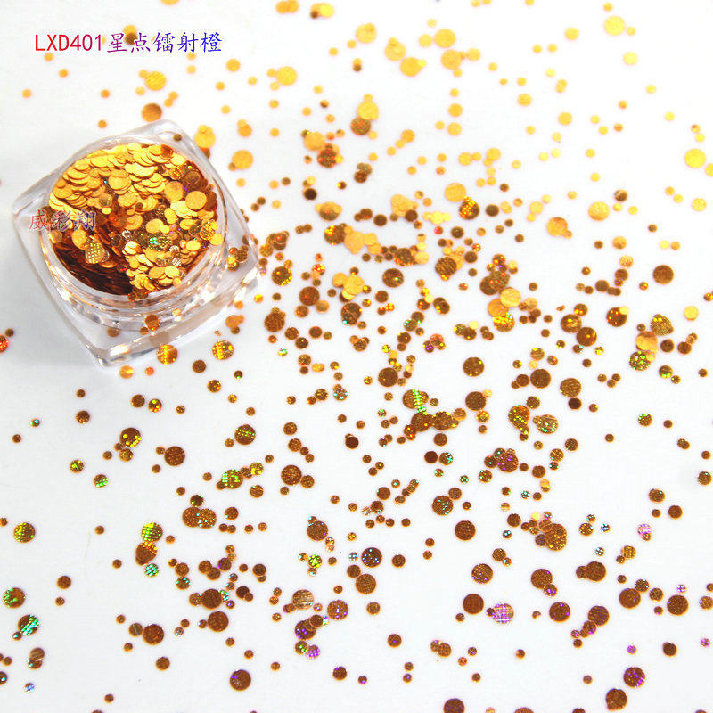星点镭射金葱粉亮片美甲彩妆异形工艺品圆形混合金葱粉闪粉批发