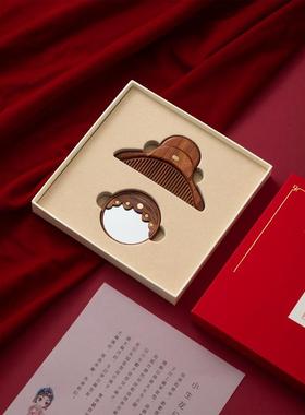 古典中国风唐宫夜宴化妆镜批发国潮文创木梳镜子随身便携礼品套装