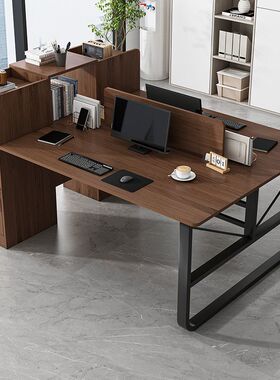 zx双人办公桌椅组合办公室员工简约现代电脑桌工位4/四人位职员桌