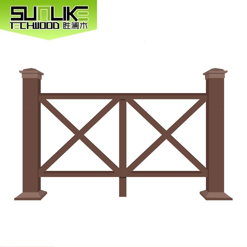 pe户外防腐二代塑木栏杆塑木栅栏厂家工程园林木塑户外景区护栏