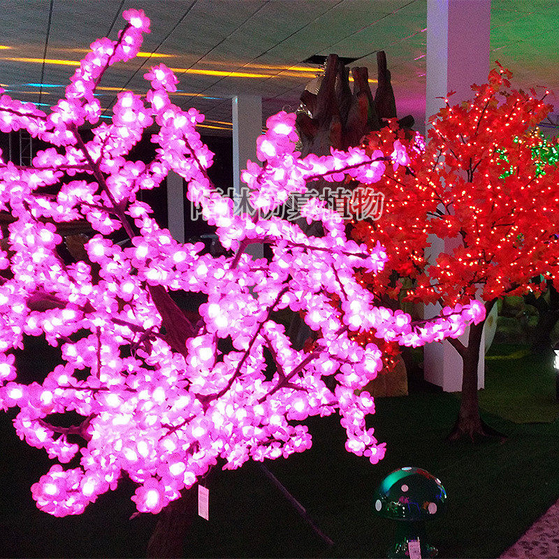 热销户外假树灯光仿真树婚庆场景布置酒店铁树工程商场装饰景观发