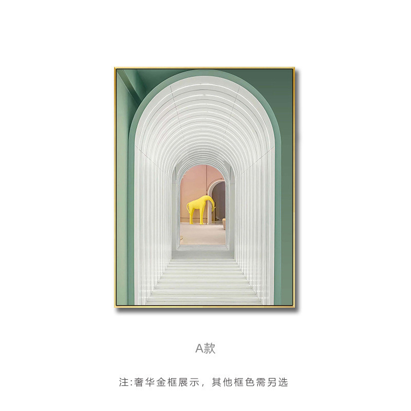 空间兰迪艺术装饰画绿色莫延伸建筑挂画北欧风格ins卧室酒店壁画图片