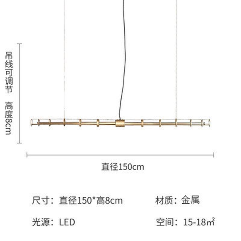 后现代创意个性简约餐桌一字吧台极简餐厅灯具办公桌led长条吊灯