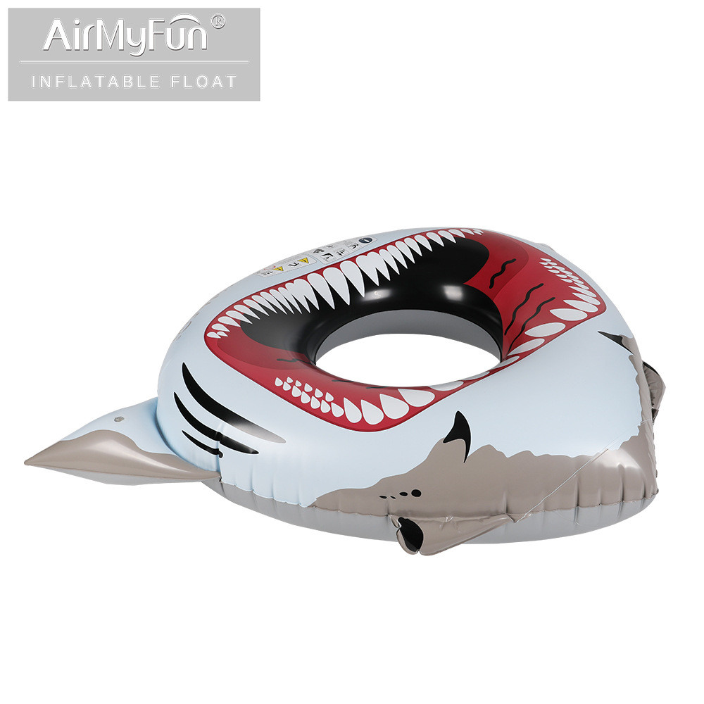 充加厚新款pvc鲨鱼成人泳圈游泳圈小孩amf气浮圈成人网红泳圈