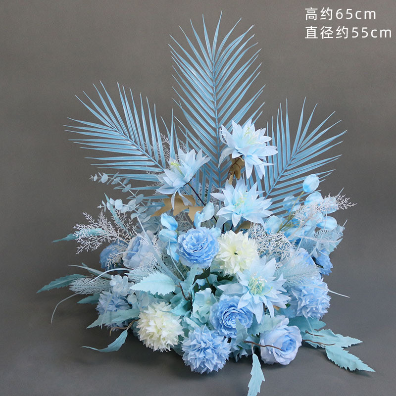婚庆路引花蓝迎宾盆花t台舞台背景色系花艺婚礼堂花点宴会厅