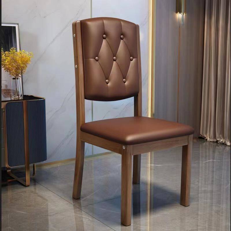 全实木餐椅家用简约现代白色椅子吃饭餐桌餐厅靠背椅木头软包凳子