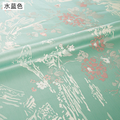 批发低客厅新中式沙发抱枕坐垫高花鸟提花布价款遮光窗帘布料