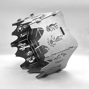 鈦合金奏樂圖案六角焚火臺 石洗款