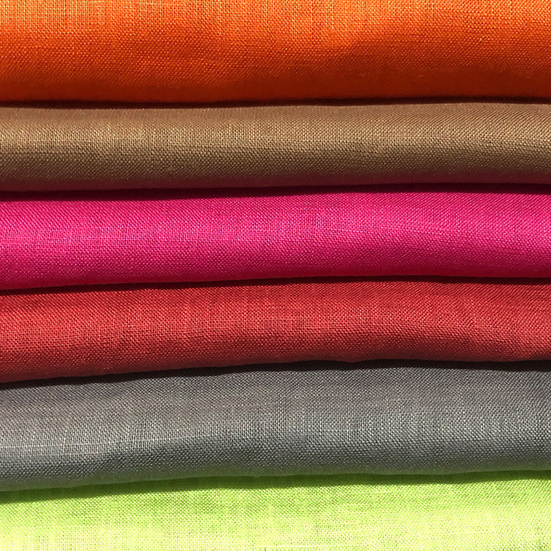 纯亚麻101纯亚麻14*14麻布染色布料纯麻素色净色麻面料