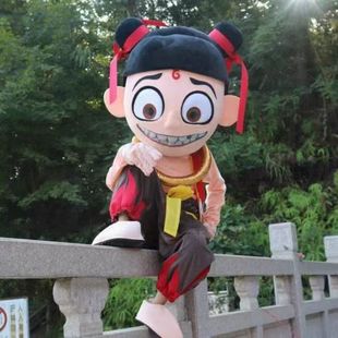 可爱哪吒卡通人偶服装成人敖丙行走哪吒魔童降世玩偶服装表演厂家