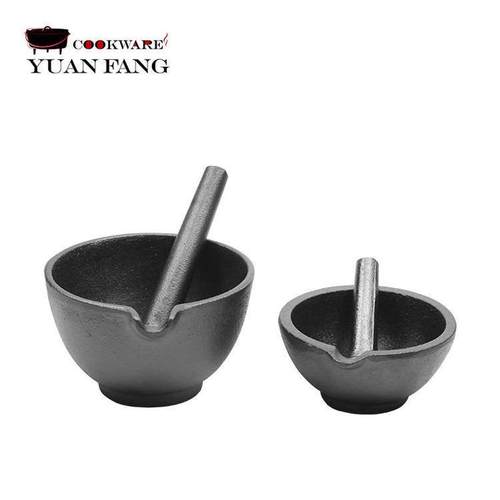 热销远方精铸1316cm研钵研杵套装厨具研磨铸铁家用商用防锈厂家直
