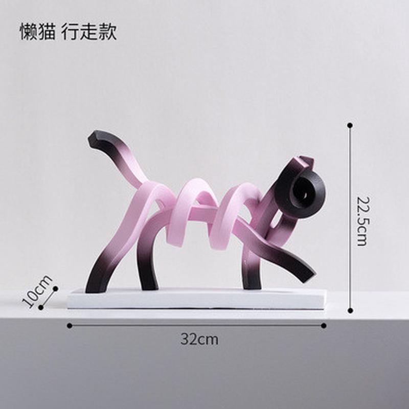 现代简约懒猫桌面装饰创意家居儿童房书房软装摆件树脂