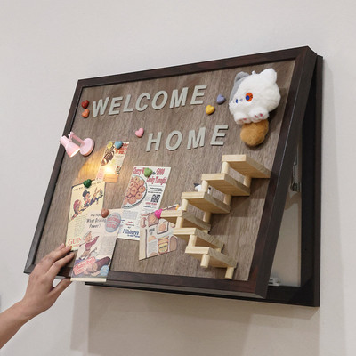 中古风电表箱装饰画diy磁吸配电箱入户遮挡画2025新款猫爬架挂画