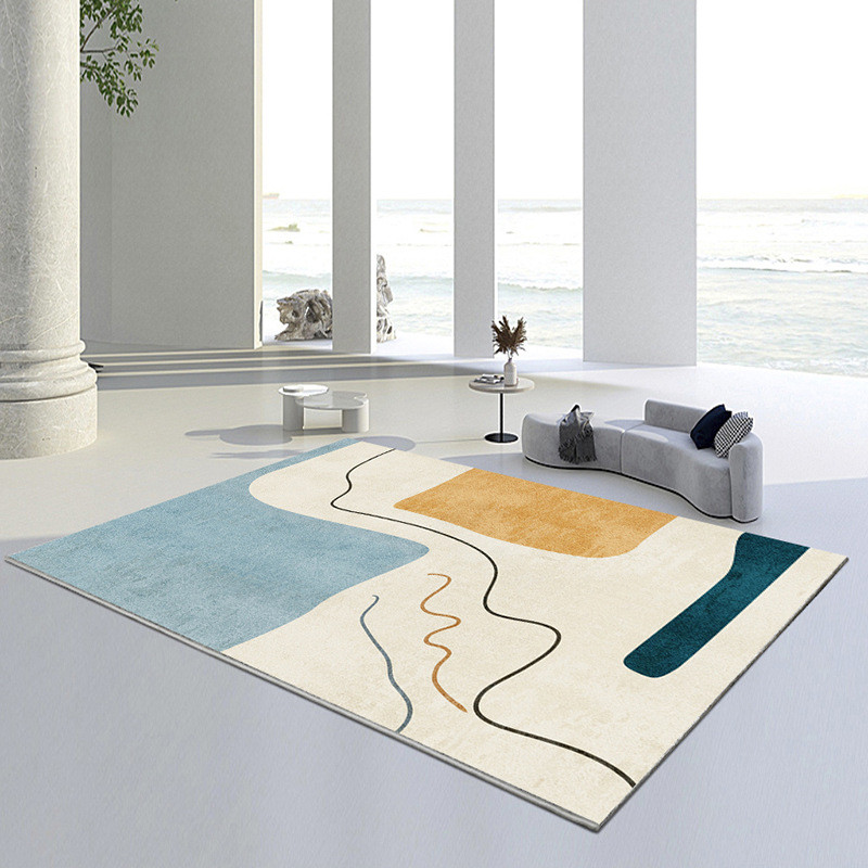 日式客厅地毯抽象寂风轻奢高级沙发茶几毯简约现代侘卧室床边地垫