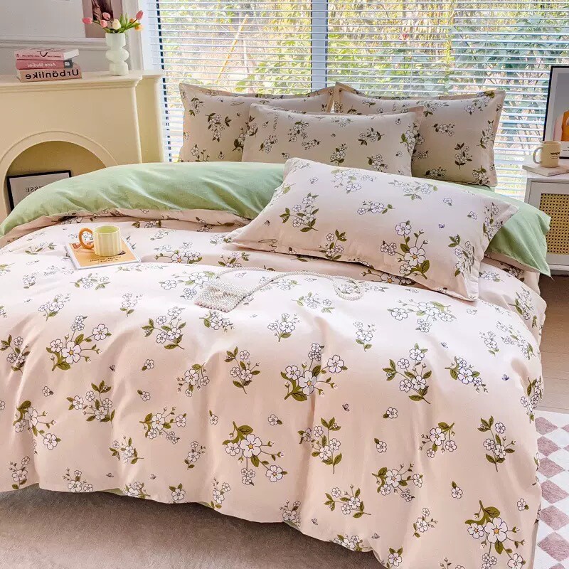 a类双层加厚床上棉四件套纯水洗棉全母婴级床单宿舍三件套高级感