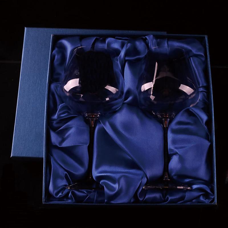 定制批发高档带葡萄水晶酒具套装860ml勃垦地钻酒杯金箔红酒杯