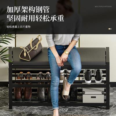 鞋架可坐式家用门口多层简易室内不锈钢鞋子鞋柜收纳省空间换宜思