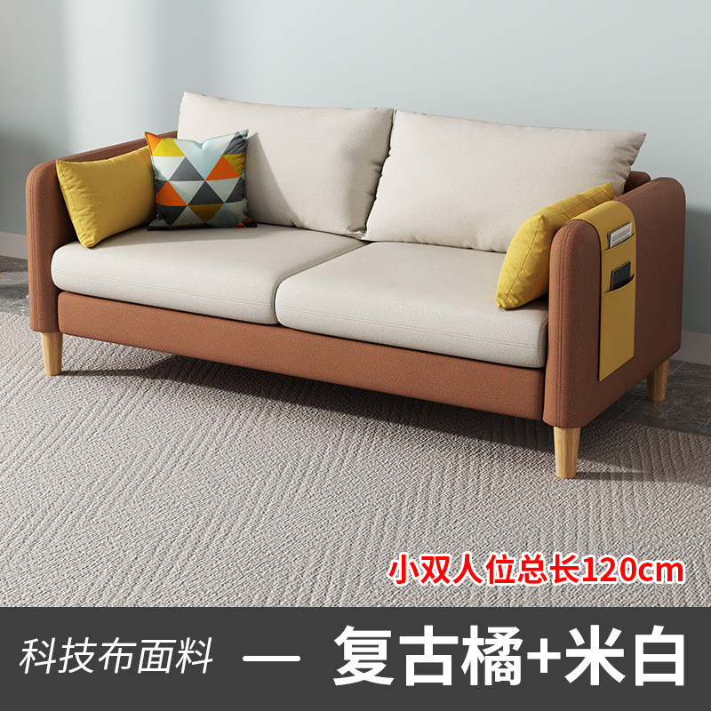 三人位轻奢布艺小户型北欧简约网红小户型出租房贵妃沙发简易超市