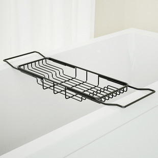 大理石金色浴缸置物架浴室多功能泡澡浴缸防滑可伸缩不锈钢收纳架