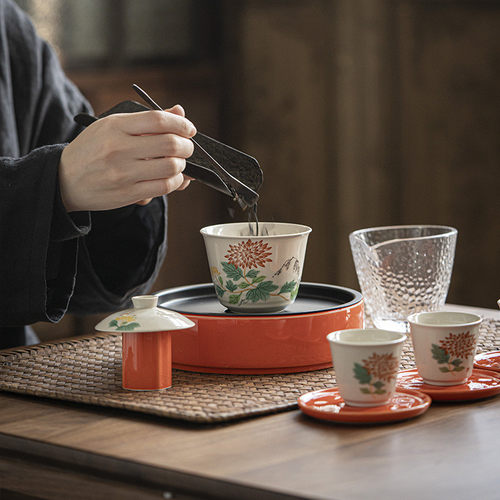 热销叙旧旅游旅行茶具套装户外露营便携式泡茶喝茶装备随行快客杯