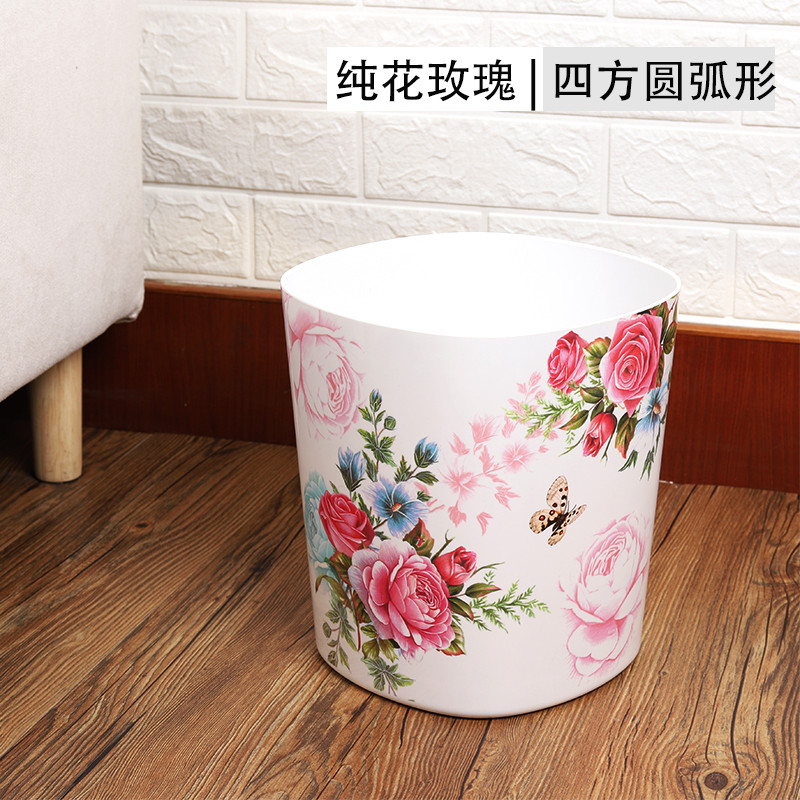 运隆欧式密胺颜垃圾桶大号无盖创意时尚家用客厅方形圆形高塑料值