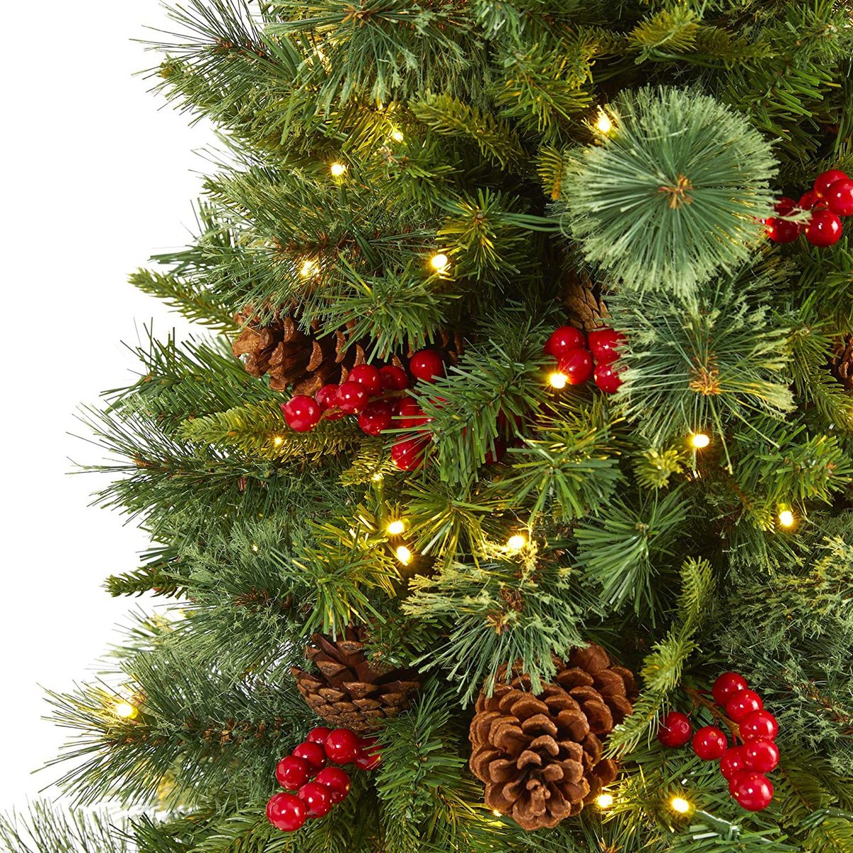 混合圣诞树pe+松针+pvc1.8米定制加圣诞树高档松果红果圣诞节装饰