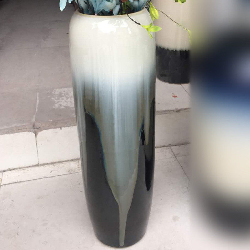落地花瓶陶瓷景德镇大号干花装饰摆件中式客厅现代简约欧式插花高