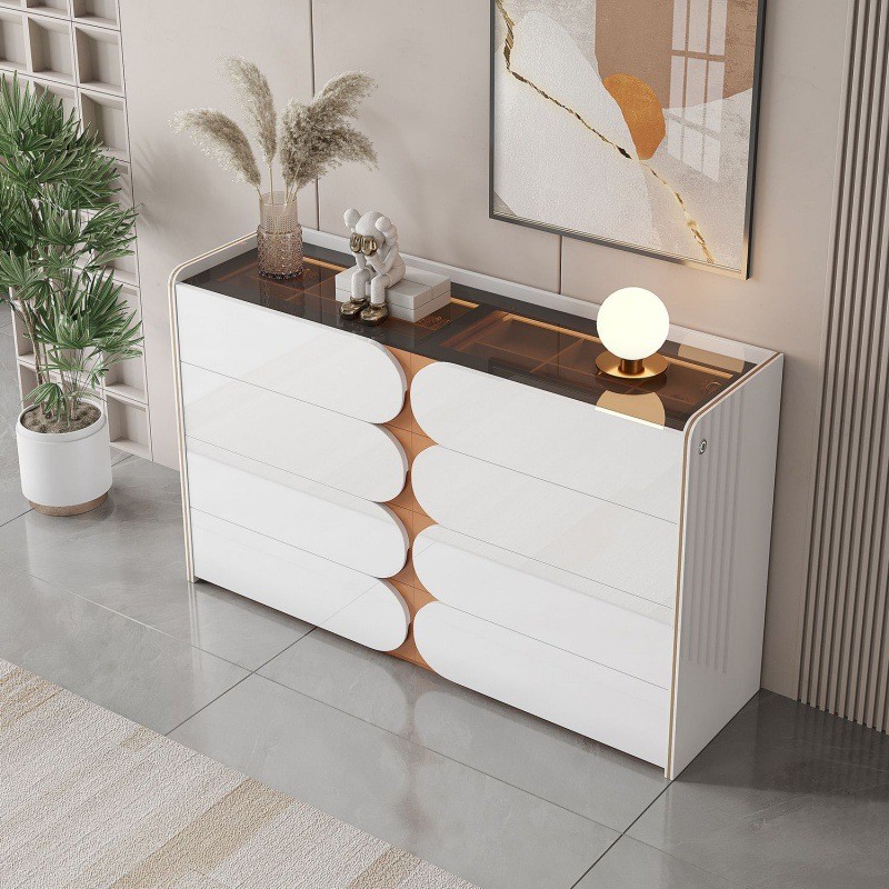 热销烤漆超薄卧室八斗柜简约现代床尾斗柜客厅靠墙边储物收纳柜