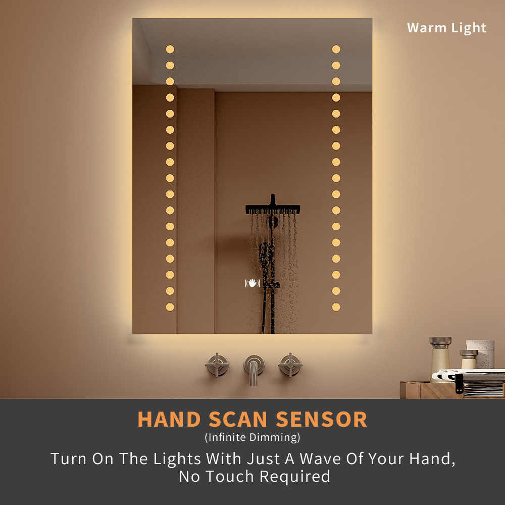 长方形欧式触摸屏智能镜子led化妆镜人体感应浴室镜子雾除卫生间