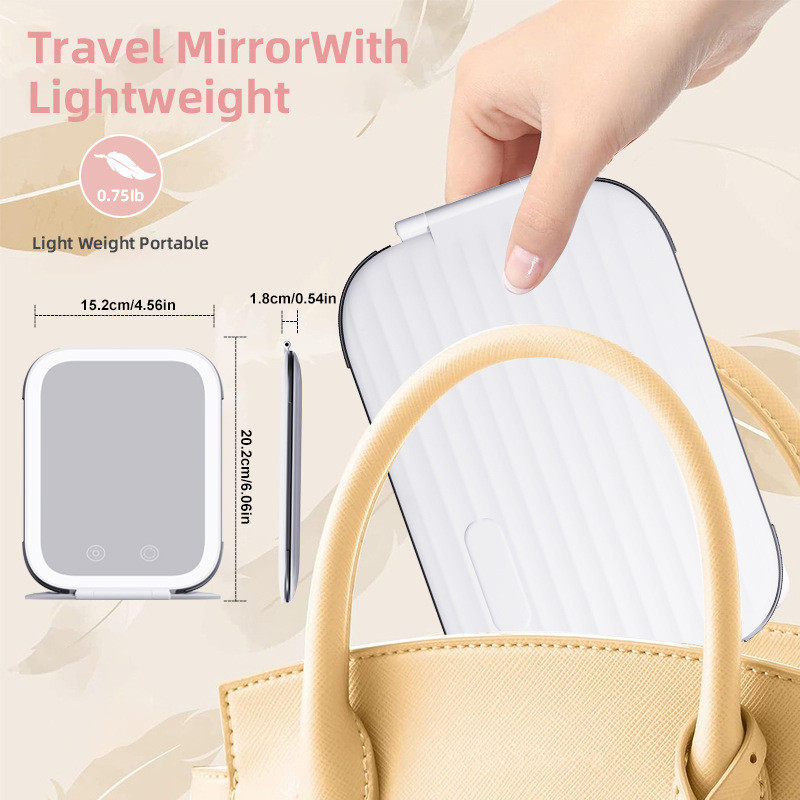 防摔折叠便携led化妆镜定制礼品网红镜美容镜子桌面台式梳妆镜