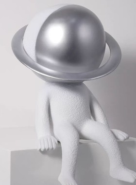 儿童房摆件白色太空人玄关酒柜客厅现代摆设工艺样板房软装创意