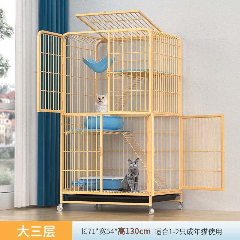猫笼子家用室内舍自由空间带厕所一体双层猫别墅猫窝猫超大猫咪笼